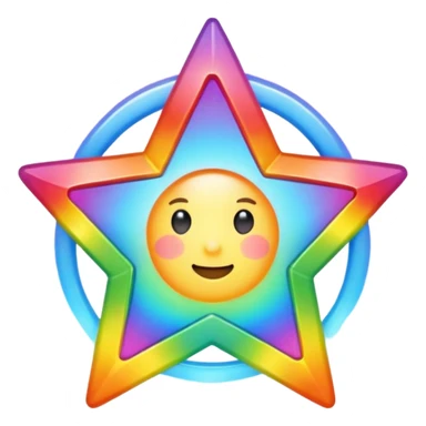 A rainbow star sticker