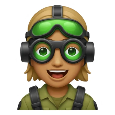 laughing crying emoji with night vision goggles sticker