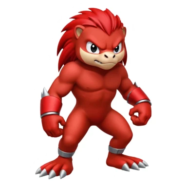 Sonic the hedgehogs friend knuckles a red animal  sticker