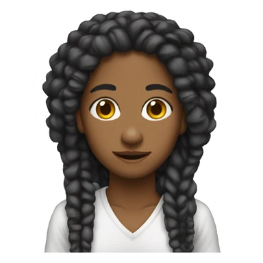 Rapariga de rastas com fones sticker