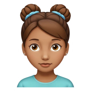 Girl with light brow skin and brown hair in bun sticker