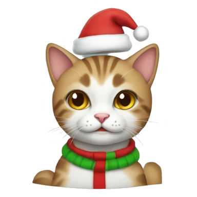 Cute cat in Christmas outfit sticker