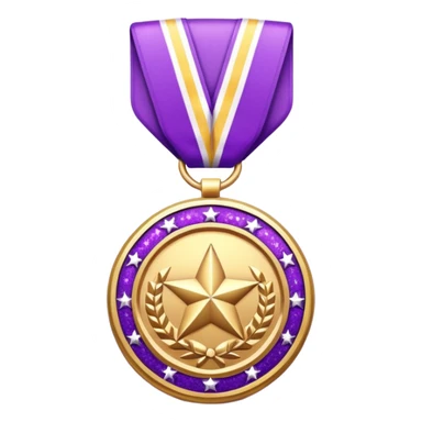 Purple Glitter military medal sticker