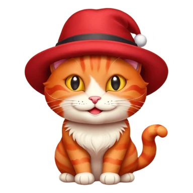 Sly red cat in a hat that got  sticker