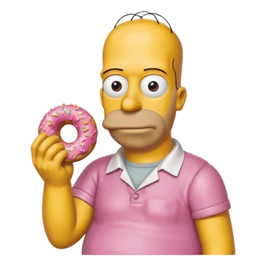 hommer simpson holding donut sticker