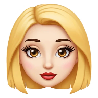 Flirty girl emoji with eyelashes sticker
