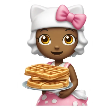 Hello kitty with waffles  sticker