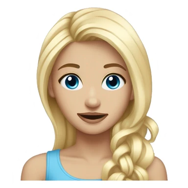 blonder hair blue eyed girl pretty sticker