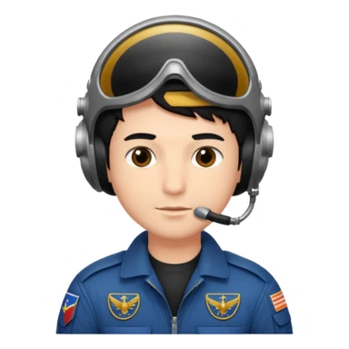 A male pilot with fair skin and short black hair sticker