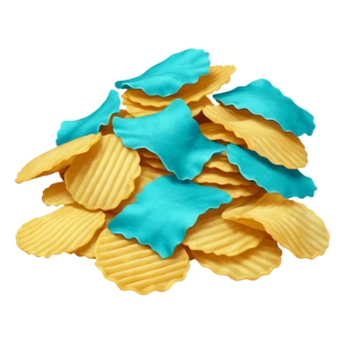 turquise colored potato chips sticker