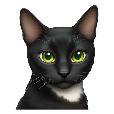 Black cat with white and orange and brown green blue eyes  sticker