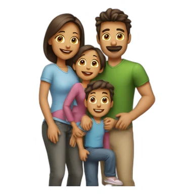 Familia con 4 niños sticker