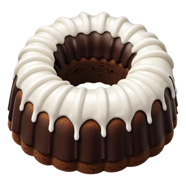 white frosting with a chocolate cookie bundt cake sticker