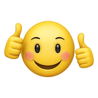 Smiley face thumbing up whit both hands sticker