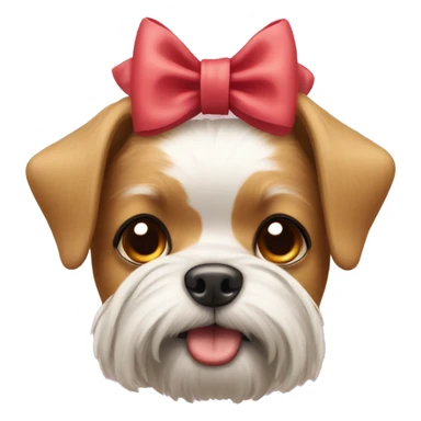 yorkshire dog using a cute bow in his head sticker