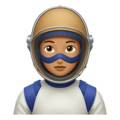 A person wearing fencing equipment with their entire body sticker