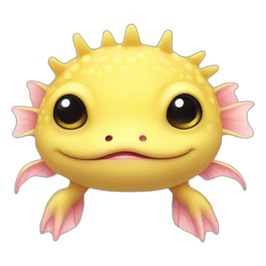 Cute Yellow axolotl  sticker