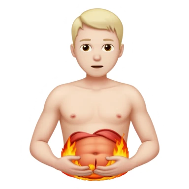 Male has inflamed belly sticker