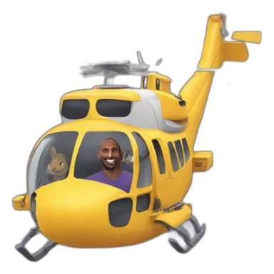 kobe Bryant in a helicopter sticker