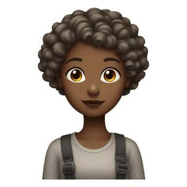 Tinted girl with short curly hair sticker