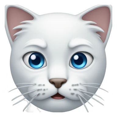 angry white cat emoji blue eyes sticker
