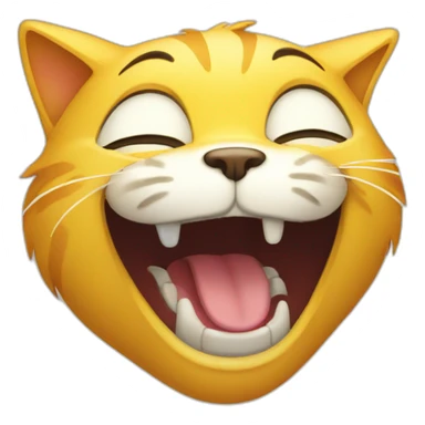 yellow cat laugh sticker