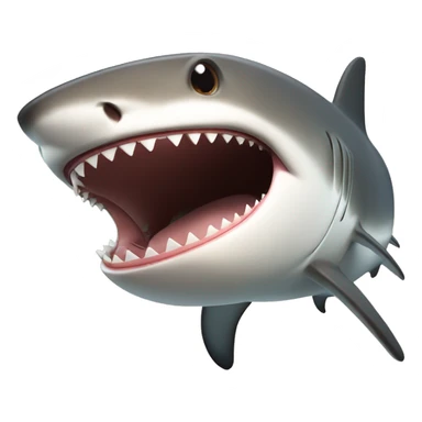 Brown shark with very large open mouth sticker