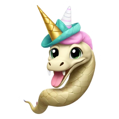 Snake with a unicorn hat sticker