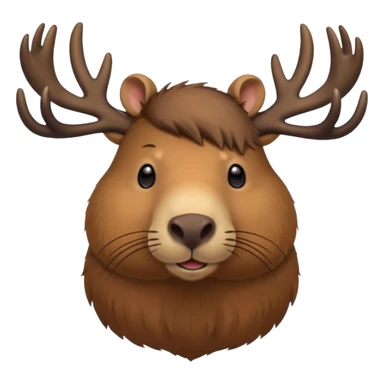 Capibara con cuernos de venado sticker