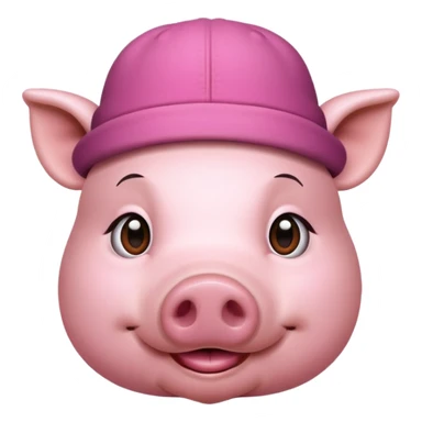 pig wear hat, front vỉew sticker