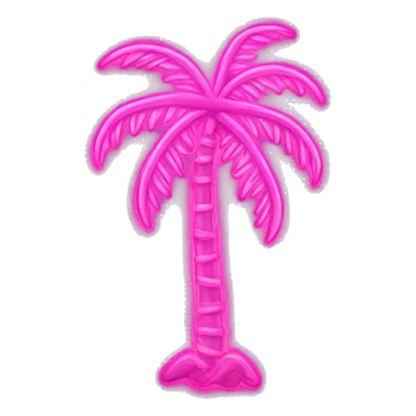 Neon pink palm tree with string lights  sticker