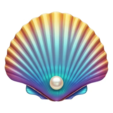 Scallop shell with pearl  sticker