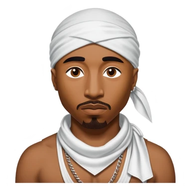 Tupac Shakur with white bandana  sticker