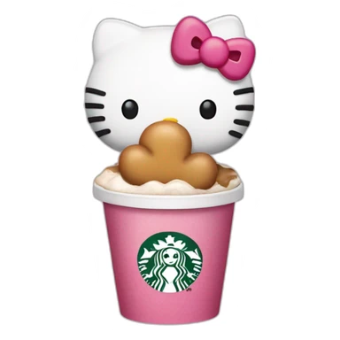 Hello Kitty with Starbucks sticker