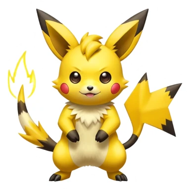 Shiny Colorful Pichu-Raichu-Zeraora-hybrid-creature sticker