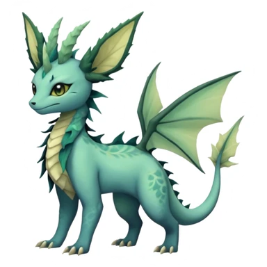 Gloomy dusky dark greyish dull-colored ethereal elemental swampy Salandit-Leafeon-Vaporeon-Amaura-hybrid-fusion (full body) sticker