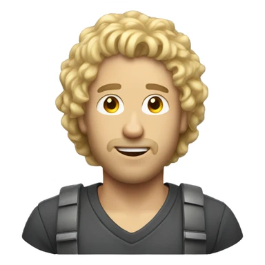 Man curly blond hair playing video games sticker