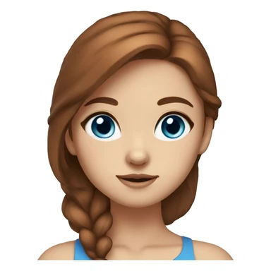 fox girl, brown hair, blue eyes sticker