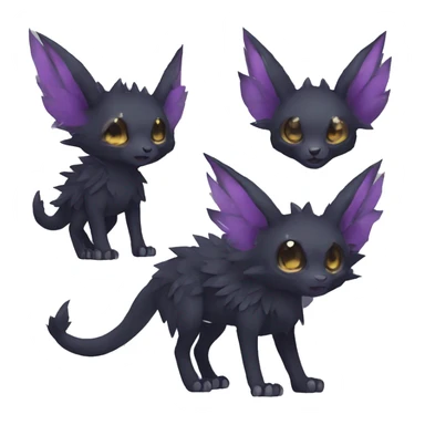 Kawaii edgy fantasy dark-themed animal hybrid Fakemon full body sticker