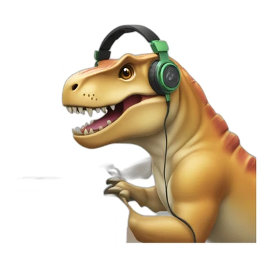 techsupport trex in headphones with micro sticker
