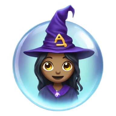 crystal ball witch sticker