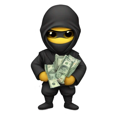 ninja with money sticker