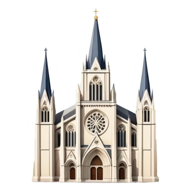 Cinematic Realistic Zagreb Cathedral Landmark Emoji, depicted with Gothic architecture rendered with lifelike detail and majestic, soft lighting. sticker