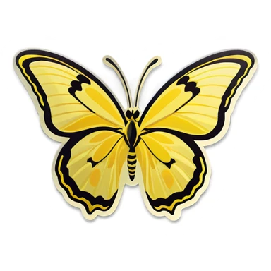 Two Yellow butterfly  sticker