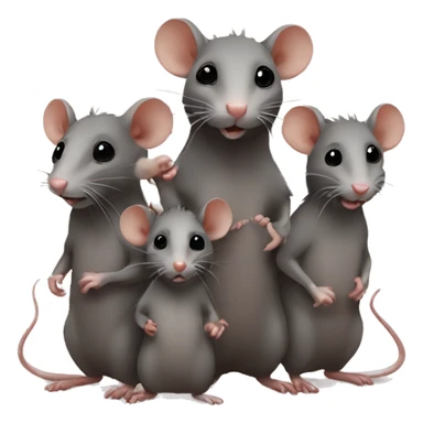 Rats with their family  sticker