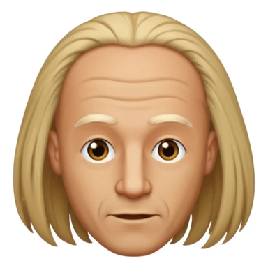 bald man whose hair grows into a mane sticker