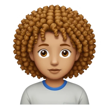 curly short hair animal with shirts  sticker