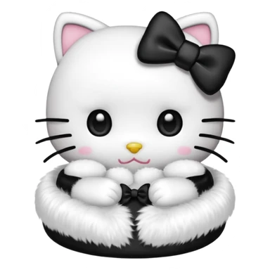 hello kitty with a black bow sticker