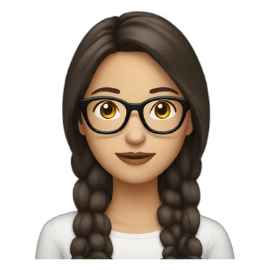 Brunette with glasses laugthing sticker