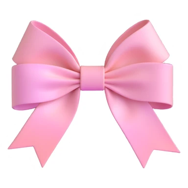 3D emoji style bow, pastel pink, pearlescent finish sticker